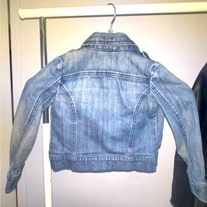 Denim biker jacket for toddler girls